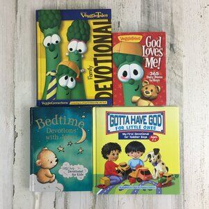 Lot of 4 Books Devotional For Kids Bible Stories VeggieTales Gotta Have God Boys